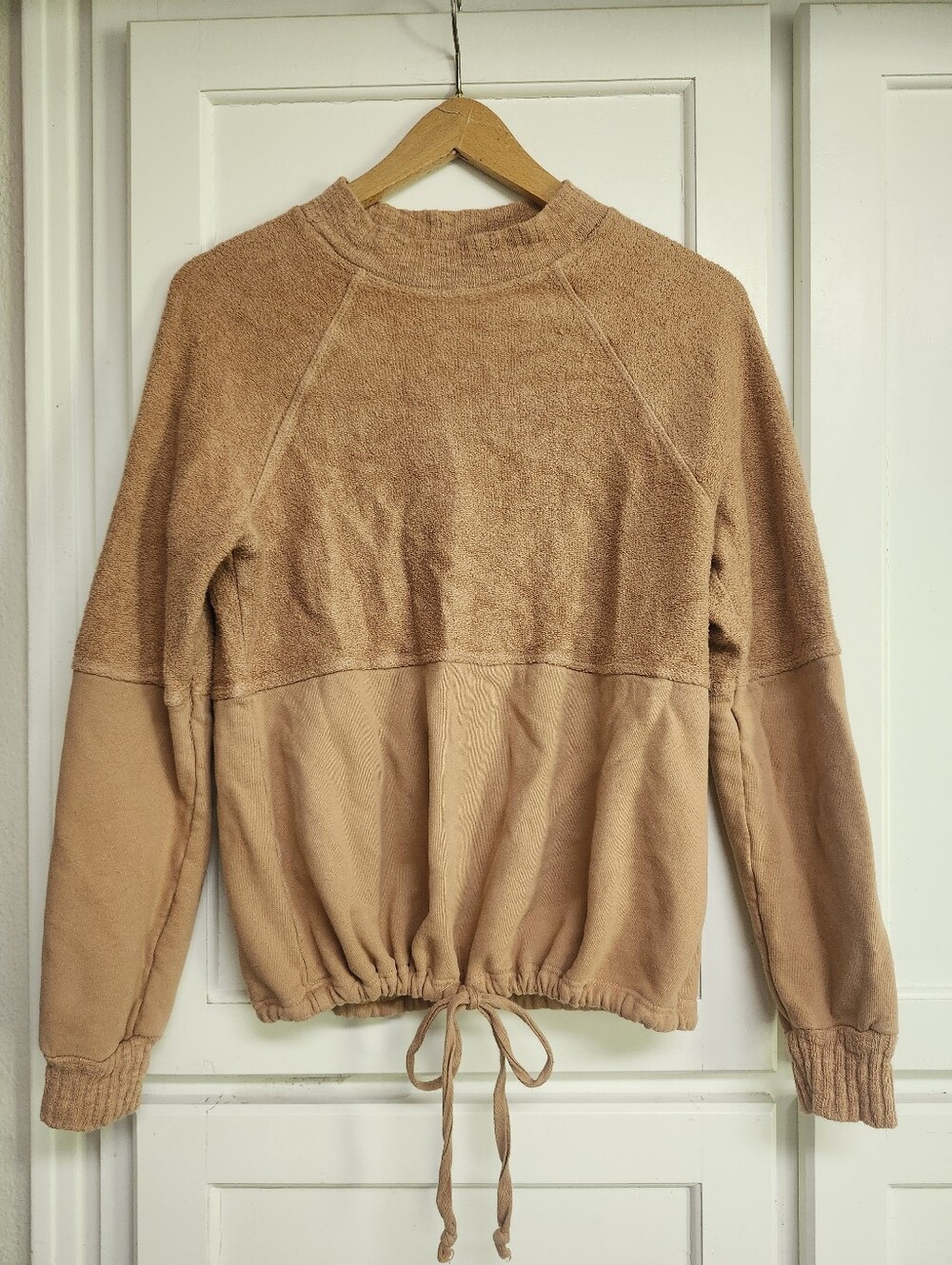 Anthropologie AMADI crew Textured Tan Sweater XS
